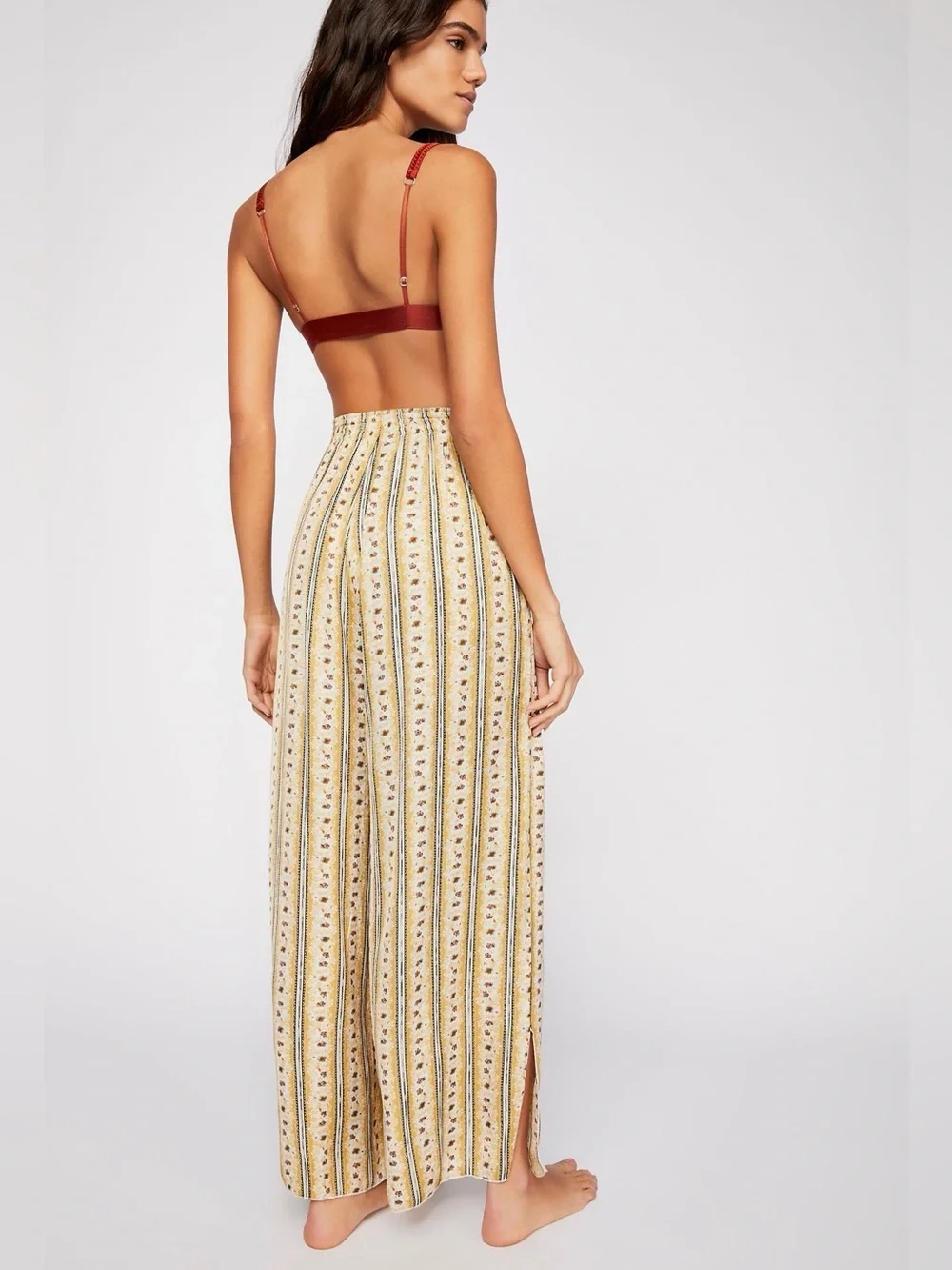 FREE PEOPLE Take‎ Your Tie Off Pants Wide Leg Tea Combo S